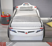 Autobed met logeerbed wit jongens bed Autobed met logeerbed wit jongens bed