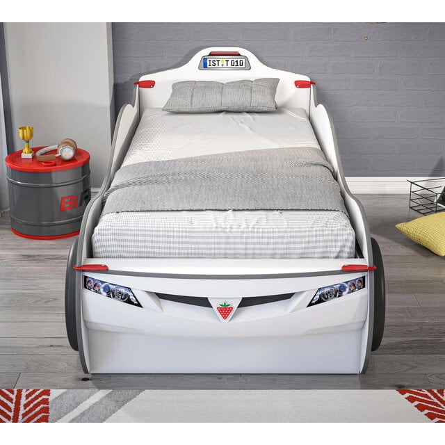 Autobed met logeerbed wit jongens bed Autobed met logeerbed wit jongens bed