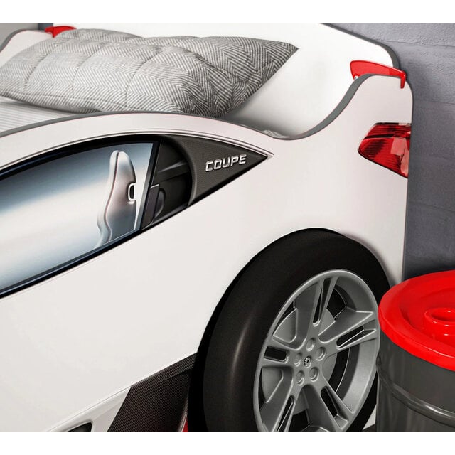 Autobed met logeerbed wit jongens bed Autobed met logeerbed wit jongens bed