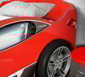Autobed met logeerbed rood jongens bed Autobed met logeerbed rood jongens bed