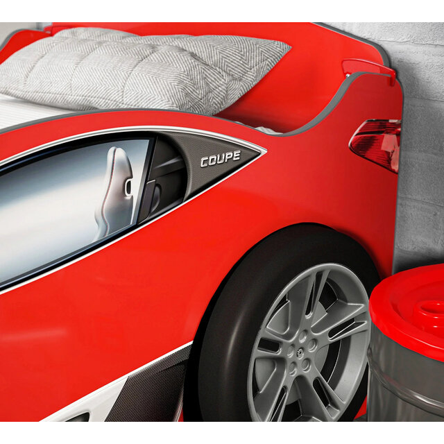 Autobed met logeerbed rood jongens bed Autobed met logeerbed rood jongens bed
