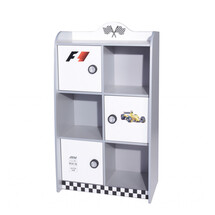 V Power boekenkast met deur auto thema | Wit