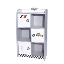 V Power boekenkast met deur auto thema | Wit