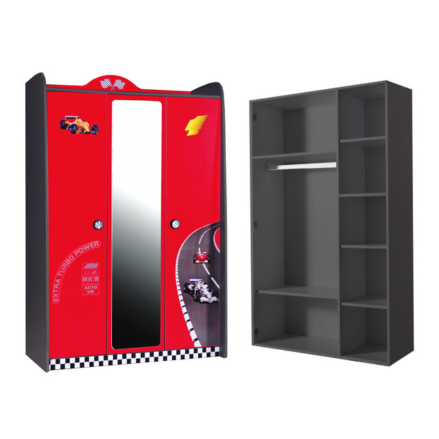 V Power kledingkast auto | Rood