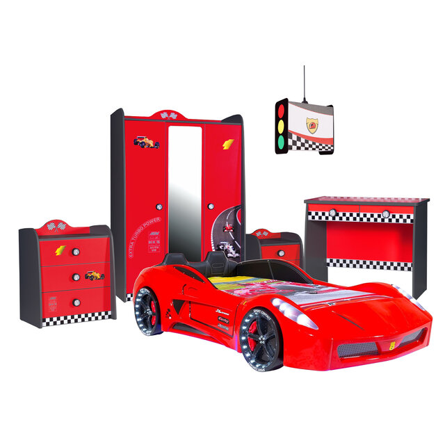 V Power kledingkast auto | Rood