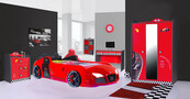 V Power kledingkast auto | Rood
