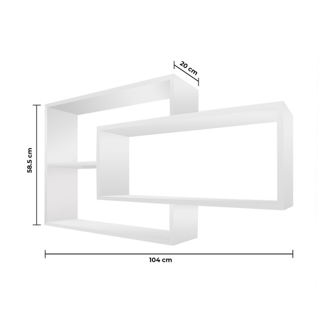 Karo wandschap zwevend wandplank | Wit