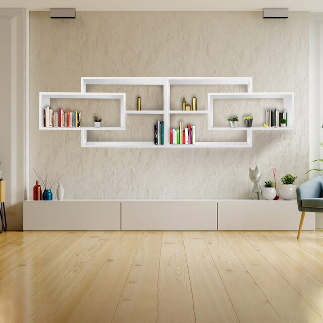 Karo wandschap zwevend wandplank | Wit