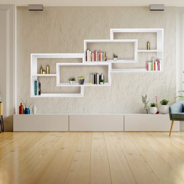 Karo wandschap zwevend wandplank | Wit