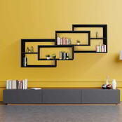 Karo wandschap zwevend wandplank | Zwart antraciet Karo wandschap zwevend wandplank | Zwart antraciet