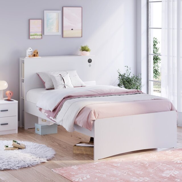 California tienerbed tienerkamer wit 100 x 200 cm