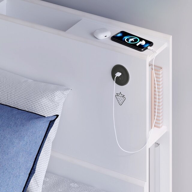 California tienerbed tienerkamer wit 100 x 200 cm