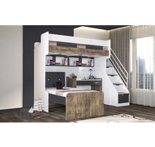 Compact hoogslaper kinderbed met trap | zelf samenstellen