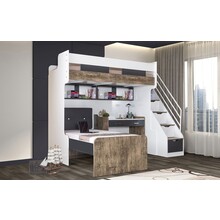 Compact hoogslaper kinderbed met trap | zelf samenstellen