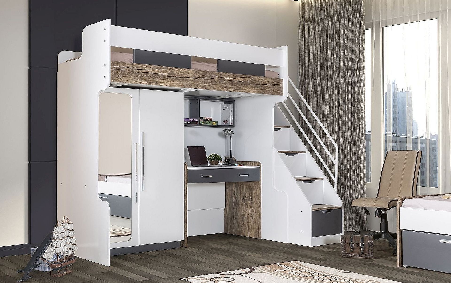 Compact hoogslaper kinderkamer
