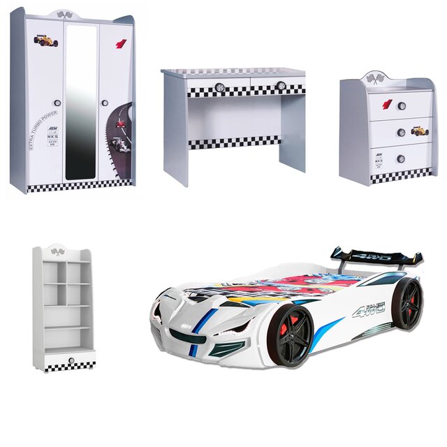 Autobed racebed BLX Wit met licht Autobed racebed BLX Wit met licht