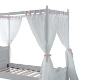 Wit hemelbed Sofia 90 x 200  meisjesbed incl. gordijn en lattenbodem Wit hemelbed Sofia 90 x 200  meisjesbed incl. gordijn en lattenbodem