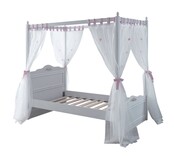 Wit hemelbed Sofia 90 x 200  meisjesbed incl. gordijn en lattenbodem Wit hemelbed Sofia 90 x 200  meisjesbed incl. gordijn en lattenbodem