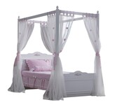 Wit hemelbed Sofia 90 x 200  meisjesbed incl. gordijn en lattenbodem Wit hemelbed Sofia 90 x 200  meisjesbed incl. gordijn en lattenbodem