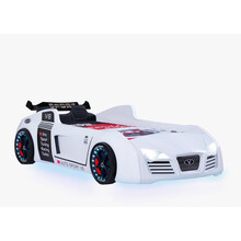 Autobed / Racebed met LED en sound V8 Sport | wit