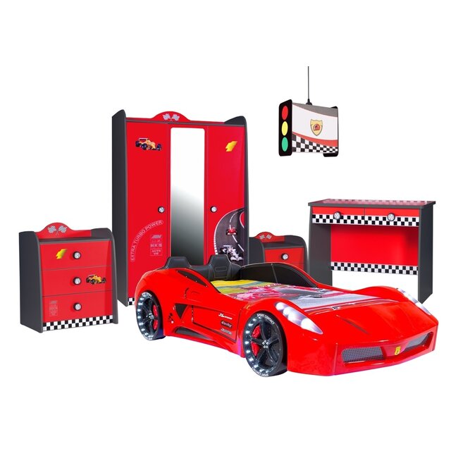 Autobed / Racebed V7 Sport met LED en sound | rood Autobed / Racebed V7 Sport met LED en sound | rood