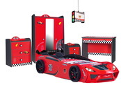 V2 Sport autobed racebed rood met licht en bekleding V2 Sport autobed racebed rood met licht en bekleding