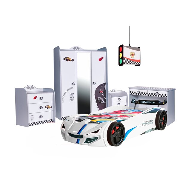 Autobed racebed BLX Wit met licht Autobed racebed BLX Wit met licht