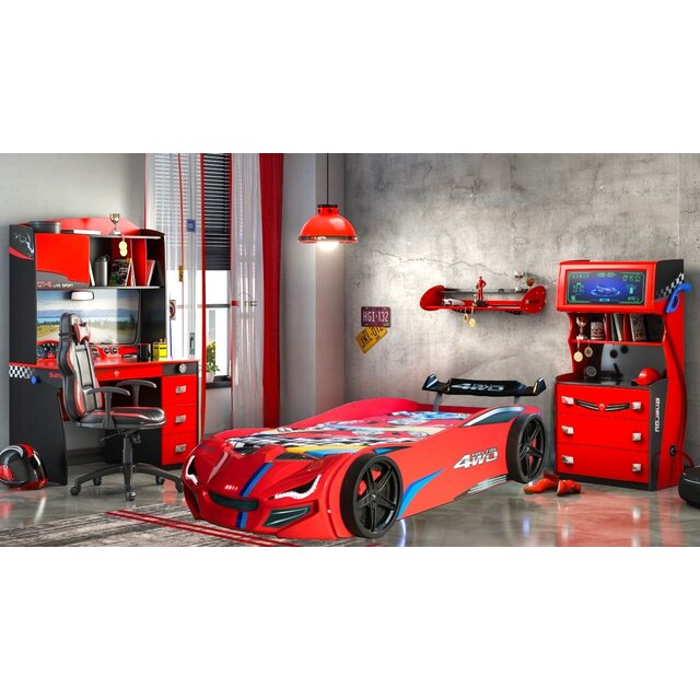Autobed racebed BLX Rood met licht Autobed racebed BLX Rood met licht