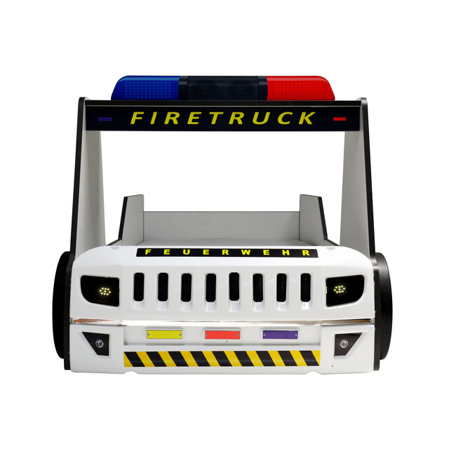 Brandweerbed peuterbed  jongensbed wit 90 x 200 cm
