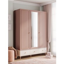 Elegance roze kinderkamer kledingkast 3-deurs met leg- en hanggedeelte