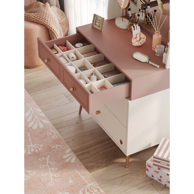 Elegance roze kinderkamer commode met lades