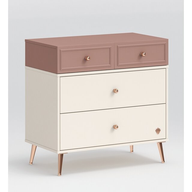 Elegance roze kinderkamer commode met lades