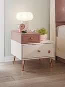 Elegance roze kinderkamer nachtkastje met lade