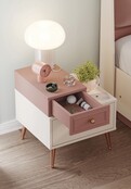 Elegance roze kinderkamer nachtkastje met lade