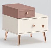 Elegance roze kinderkamer nachtkastje met lade