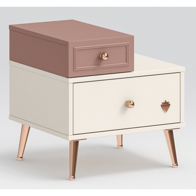 Elegance roze kinderkamer nachtkastje met lade