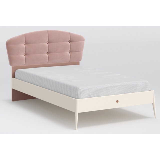 Elegance roze kinderkamer bed 100 x 200 cm gestoffeerd hoofdbord Elegance roze kinderkamer bed 100 x 200 cm gestoffeerd hoofdbord