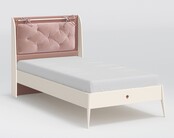 Elegance roze kinderkamer bed 120 x 200 met gestoffeerd kussen Elegance roze kinderkamer bed 120 x 200 met gestoffeerd kussen