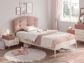Elegance roze kinderkamer bed 120 x 200 cm gestoffeerd hoofdbord Elegance roze kinderkamer bed 120 x 200 cm gestoffeerd hoofdbord