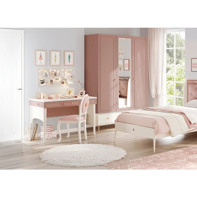 Elegance roze kinderkamer bed 120 x 200 cm gestoffeerd hoofdbord Elegance roze kinderkamer bed 120 x 200 cm gestoffeerd hoofdbord