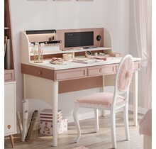 Cilek Elegance kinderbureau roze met lage opzet en usb