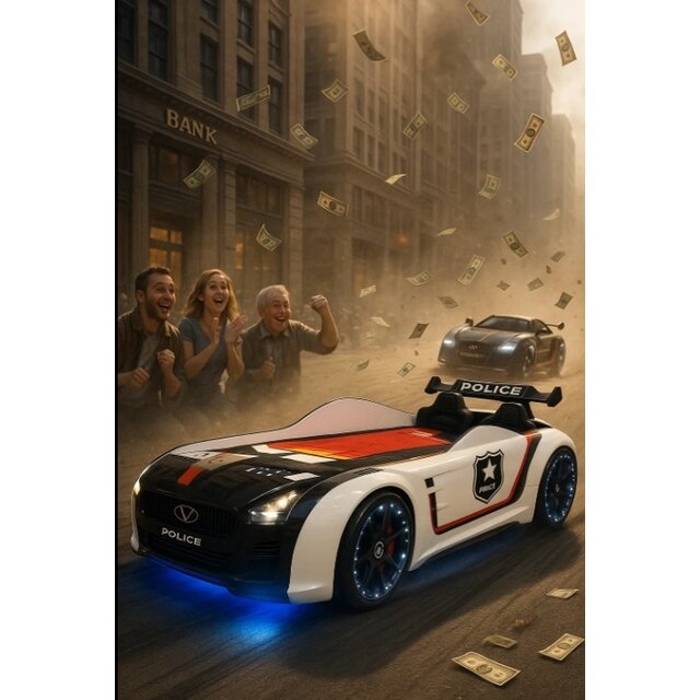 Autobed Roadster | Politie met led en sound Autobed Roadster | Politie met led en sound