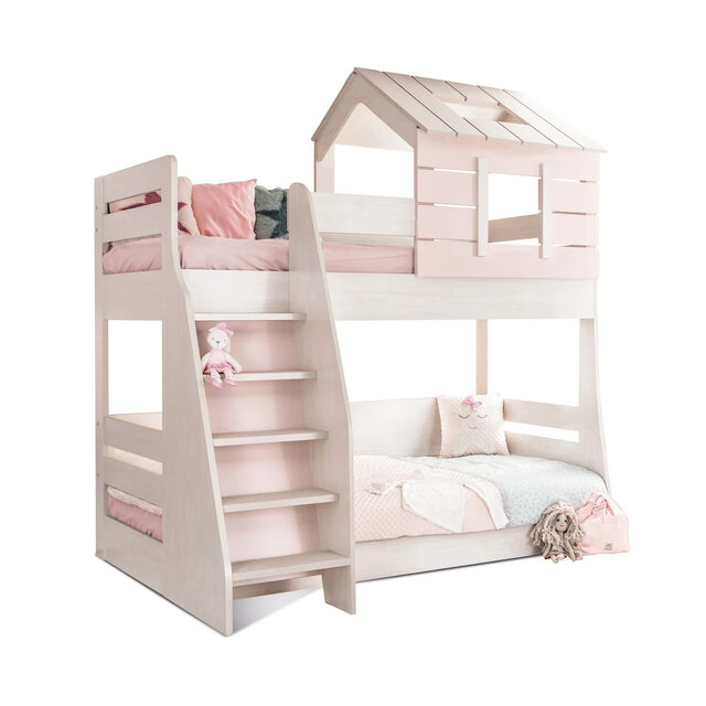 Cento Pink stapelbed bedhuisje meisjeskamer 200x90 - 200x100 cm Cento Pink stapelbed bedhuisje meisjeskamer 200x90 - 200x100 cm