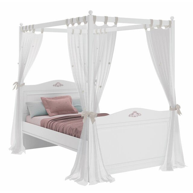 Rustic hemelbed twijfelaar meisjesbed meisjeskamer 200 x 120 cm