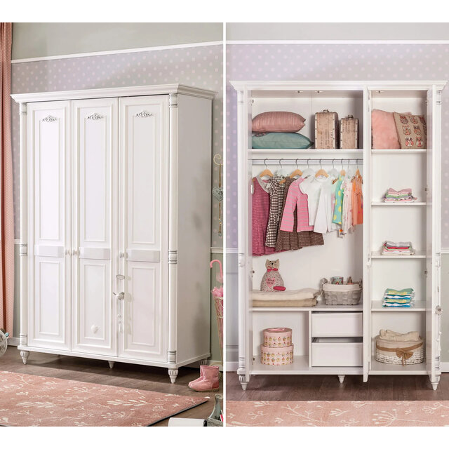 Romantic 3 deurs kledingkast meisjes kamer Romantic 3 deurs kledingkast meisjes kamer