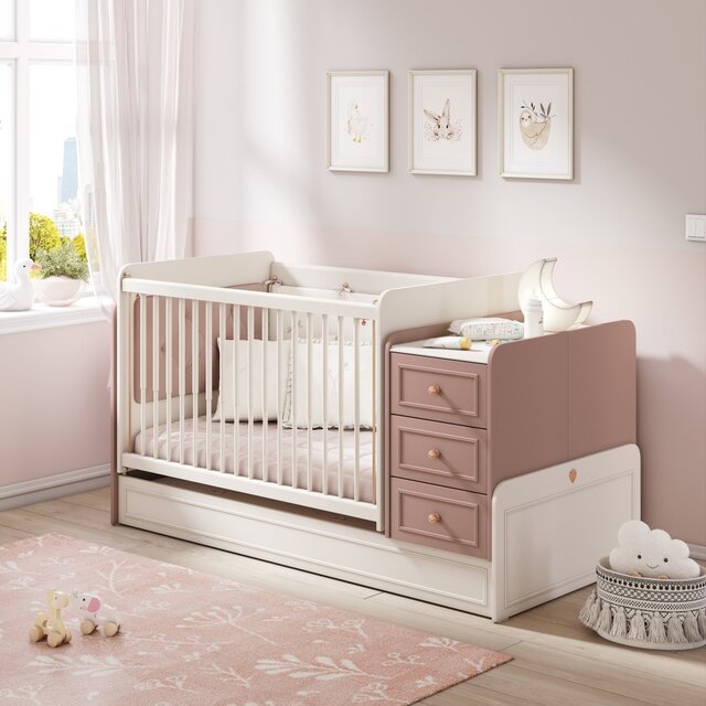 Elegance meegroeibed | ledikant tot peuterbed met bureau