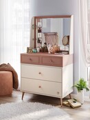 Elegance roze kinderkamer spiegel bij commode Elegance roze kinderkamer spiegel bij commode