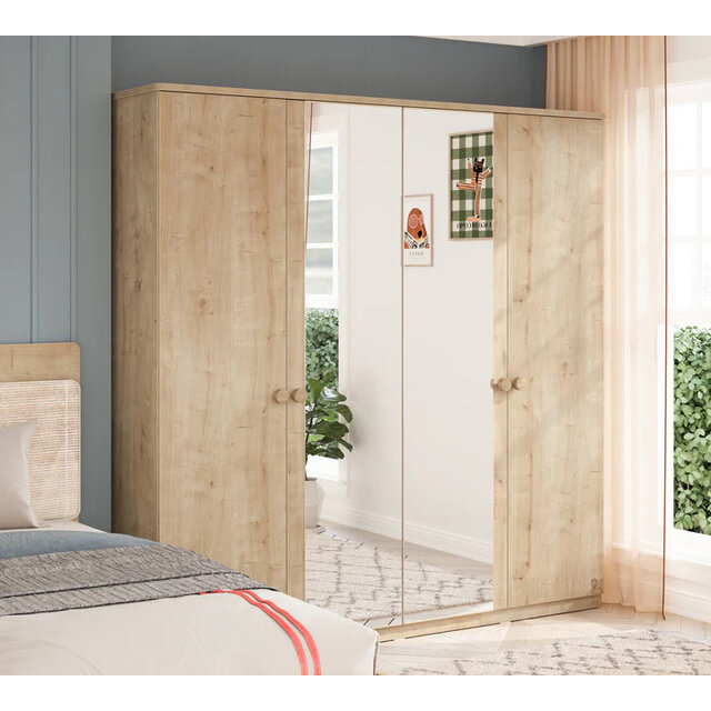 Stockholm 4 deurs kledingkast kinderkamer Stockholm 4 deurs kledingkast kinderkamer