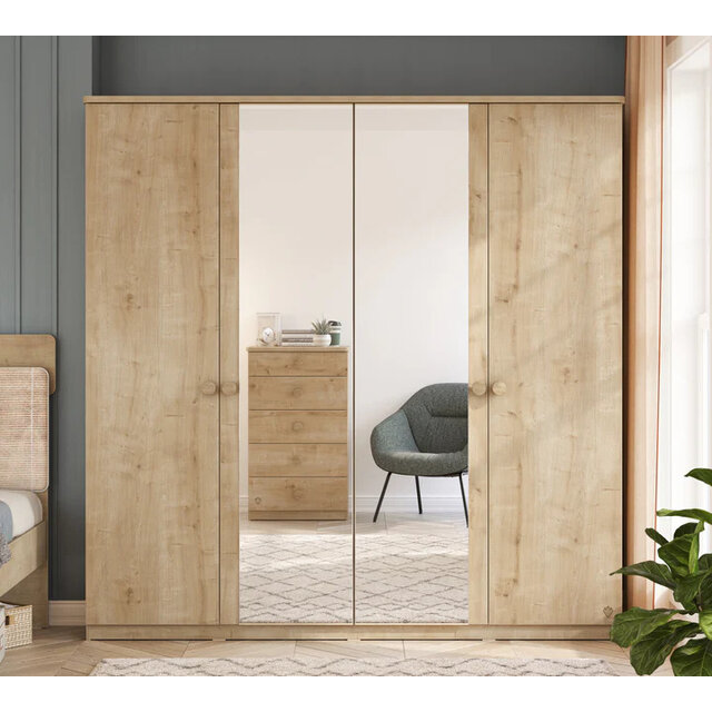 Stockholm 4 deurs kledingkast kinderkamer Stockholm 4 deurs kledingkast kinderkamer