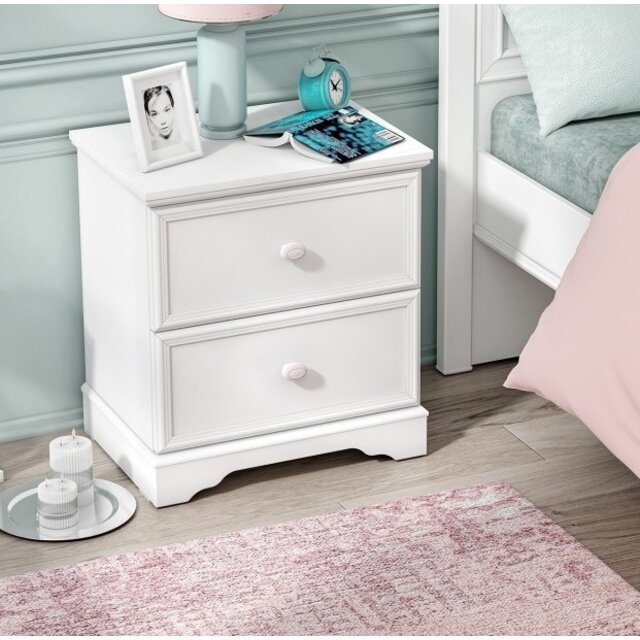 Rustic nachtkastje wit meisjeskamer